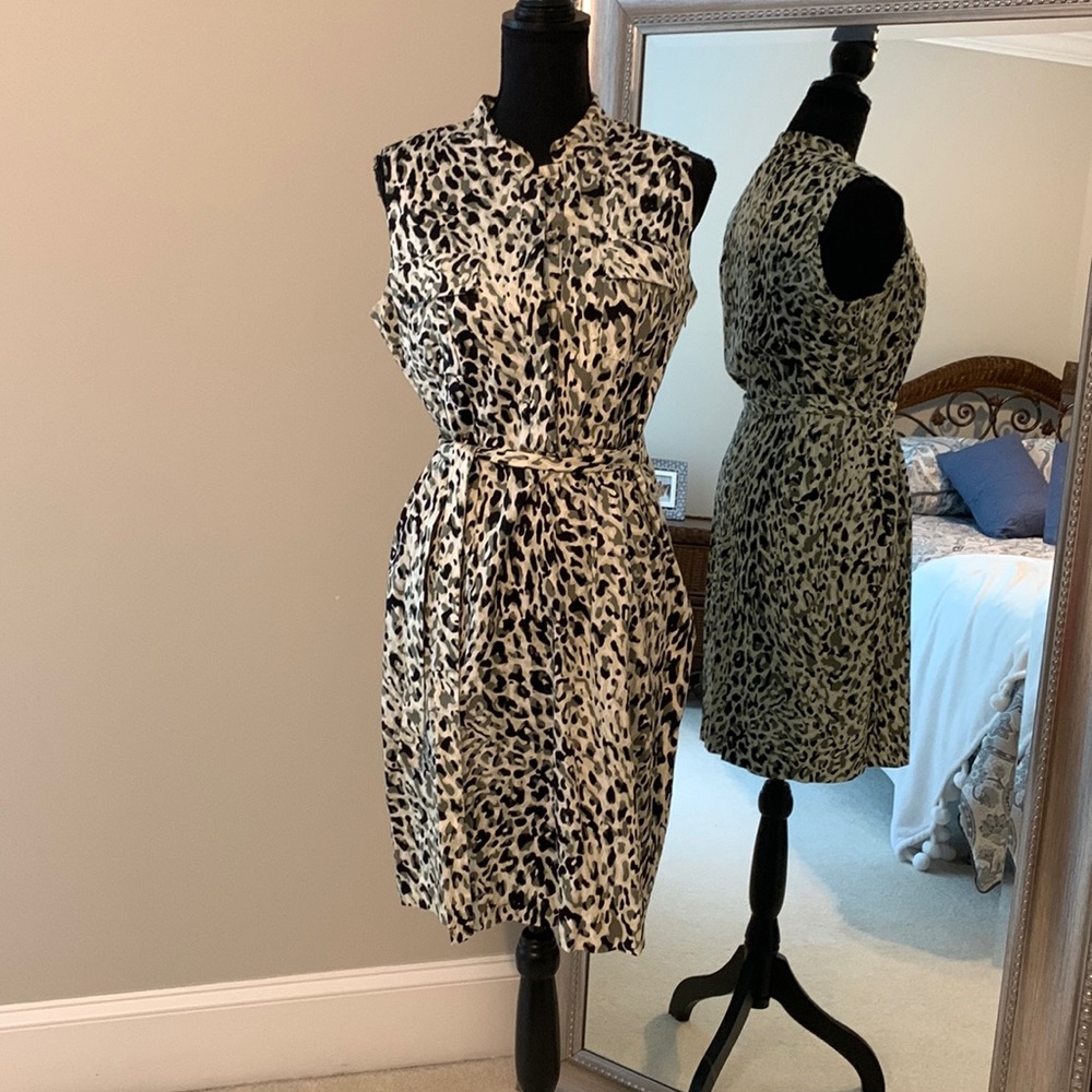 Calvin Klein Black and White Animal Print Dress